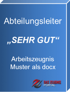 Musterzeugnis Abteilungsleiter Note 1