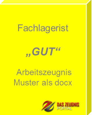 Musterzeugnis Fachlagerist Note 1