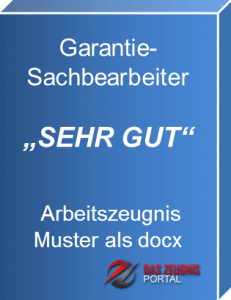 Musterzeugnis Garantiesachbearbeiter Note 1