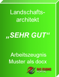 Musterzeugnis Landschaftsarchitekt Note 1