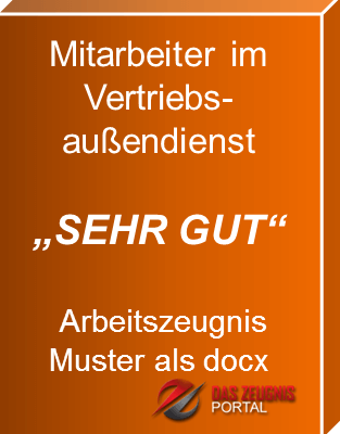 Musterzeugnis Außendienst Note 1