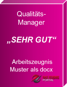 Musterzeugnis Qualitätsmanager Note 1